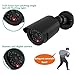 WALI Bullet Dummy Fake Surveillance Security CCTV Dome Camera Indoor Outdoor with One LED Light, Security Alert Sticker Decals (TC-B2), 2 Packs, Black