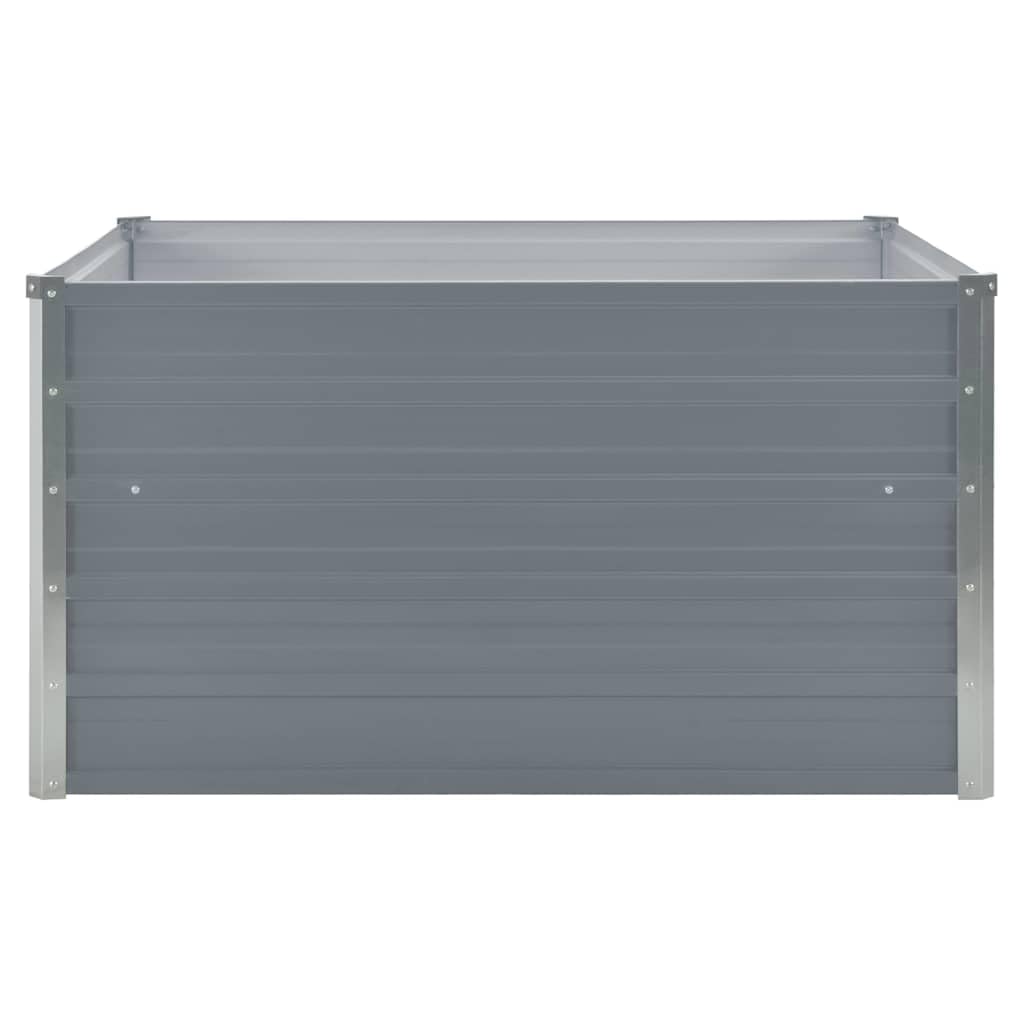 Jardinera de 100 x 100 x 45 cm, acero galvanizado, color gris