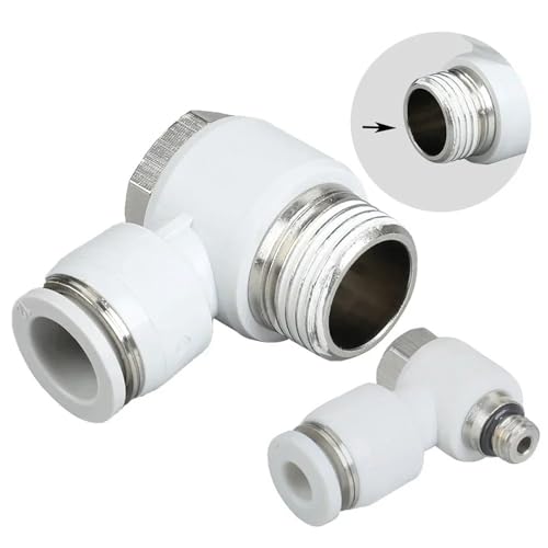 Conectores neumáticos giratorios 90 grados 12 mm con rosca de tornillo BSP 1/8 4