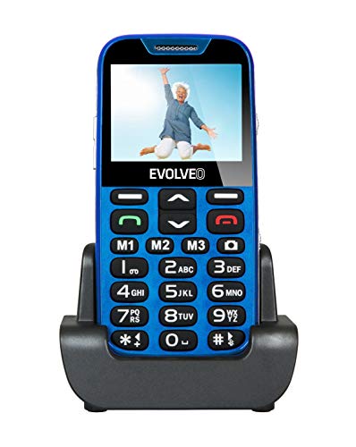 Evolveo EasyPhone XD 5,84 cm (2.3") 89 g Azul Teléfono para Personas Mayores - Teléfono móvil (Barra, SIM única, 5,84 cm (2.3"), 1,3 MP, 1000 mAh, Azul)