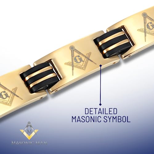 MasonicMan Titanium Freemasonry Masonic Magnetic Bracelet with Adjusting Tool and Gift Box4