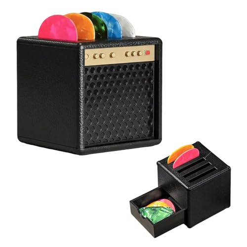 Porte Mediator Guitare,Guitar Pick Holder mit Aufbewahrungsbox Joyeux Cadeau Praktische Aufbewahrung für Plektren für Musiciens und Guitaristes Mit 2 Cadrans...