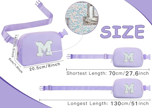 Coshaysoo SPB0060M Purple Belt Bag Crossbody Initial Fanny Waist Pack Travel Birthday Graduation Christmas Gift Idea thumb #1