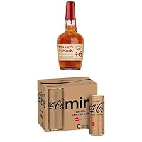 Maker's Mark 46 Kentucky Bourbon Whisky, 700 ml & Coca-Cola Vanilla No Sugar Soft Mini Can Multipack 6 x 250 ml