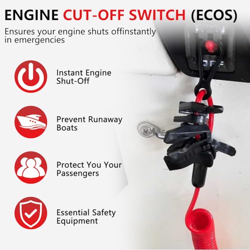 Image of Universal Boat Safety Lanyard Kill Switch with 7 Keys