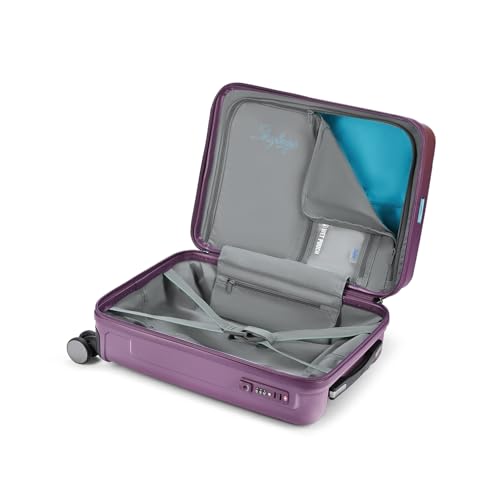 Image of Skybags Polycarbonate Trunk Cabin Trolley Bag, 55cm | Small Double Spinner Hardsided Luggage with Smooth 8-Wheel & TSA Lock | Suitcase for Travel | 5-Year International Warranty (Magenta)