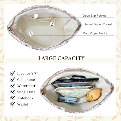 Image of Sunwel Fashion Top Zipper Floral Quilted Bag Small Tote Bag for Women