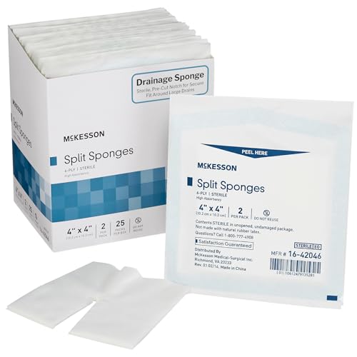 McKesson Split Sponges, 6-Ply Sterile, 4 x 4 in, 50 ct - image 1