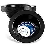 SPHERE PLASTIC BOWLS/SOUP BOWLS | 14 Ounce Disposable Bowls | Round Black Party Bowls, 20 Pack | Elegant & Sturdy Heavy Duty Party Supplies Plates for all Holidays & Occasions