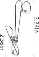 Vista 2 de 12 piezas de acero inoxidable resistente de larga cola de alambre de la ropa con gancho, pinzas de cuerda para colgar pinzas de pinzas de utilidad