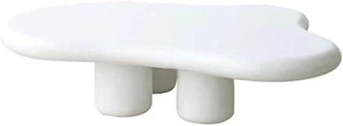 TsoLay Mesa de centro irregular en forma de nube con 3 patas, mesa de centro de madera moderna para sala de estar, balcón, espacio pequeño, negro y