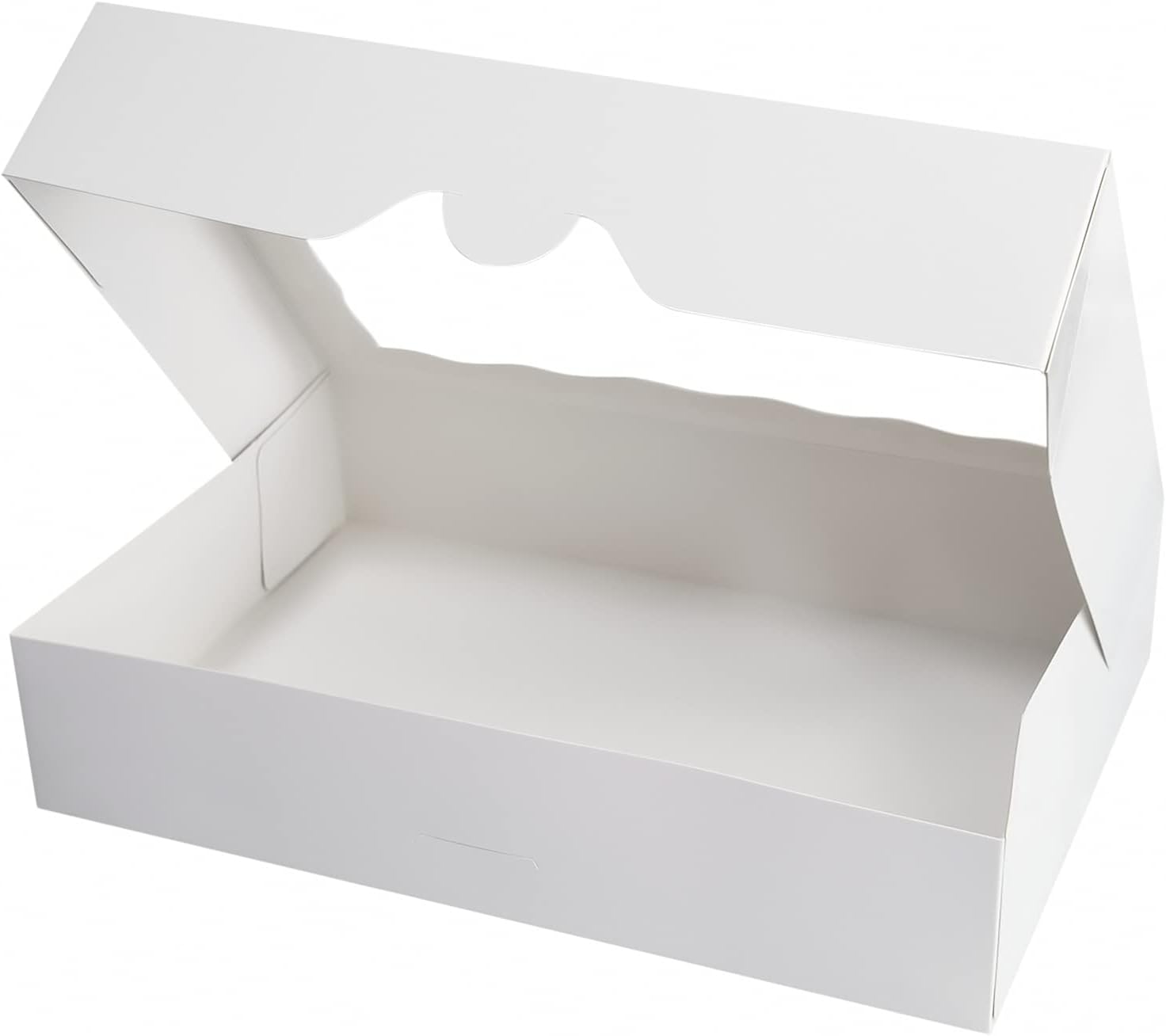 ONE MORE 15-Pack White Bakery Box12x8x2.5inch,Large Pastry Cookie Box for Donuts,Muffins with Window Lid - Auto-Pop up Paper Box Doughnut Chocolate Strawberries Treat Boxes,Pack of 15