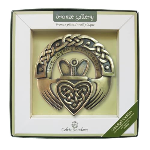 Plaque murale Claddagh en bronze véritable au design celte raffiné