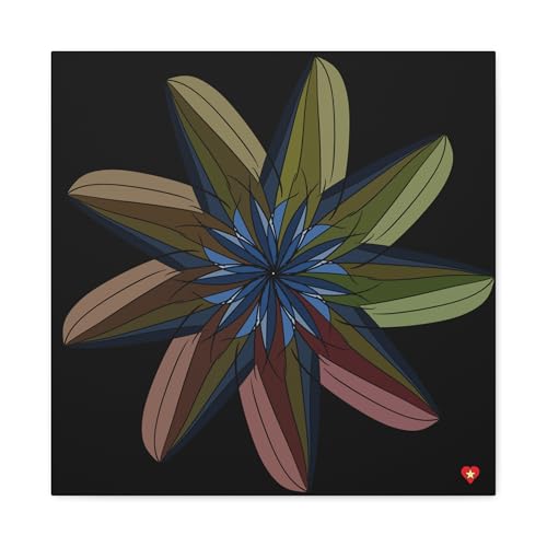 Geometric Flower Canvas Art Modern Wall Decor Home Office Gifts Art Lovers Unique Artwork '1.legendary.journey' Mitzisniftis