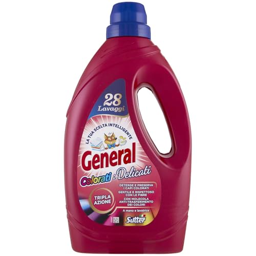 General Detersivo Lavatrice Liquido Colorati E Delicati 28 Lavaggi - 1400Ml, 1400Ml