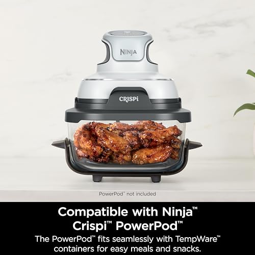 Image of Ninja 4-QT CleanCrisp Glassware Container with Storage lid, Compatible with Ninja Crispi FN101 & AS101 Series, Microwave, Freezer & Dishwasher Safe, PFAS & PTFE Free Glass, XSKSFN4QT