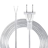 Saysurey Lamp Cord with End Plug Replacement Electric Lamp Wire Clear 18/2 SPT-1 Wire Stripped End Ready for Wiring Repair Part for Table Floor Lighting Fixture(15ft,Clear Silver)