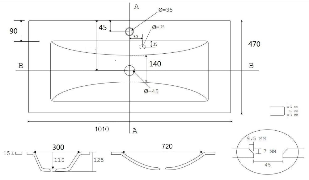 Badmöbel Vitro 1000 mit Glaswaschbecken SoftClose Farbe Grafit