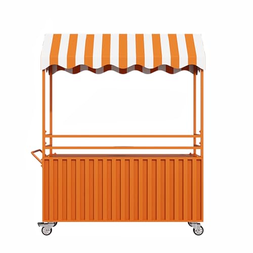 Carrito de proveedores al aire libre con toldo y caja de almacenamiento para eventos de comida callejera, ideal para ventas móviles y festivales
