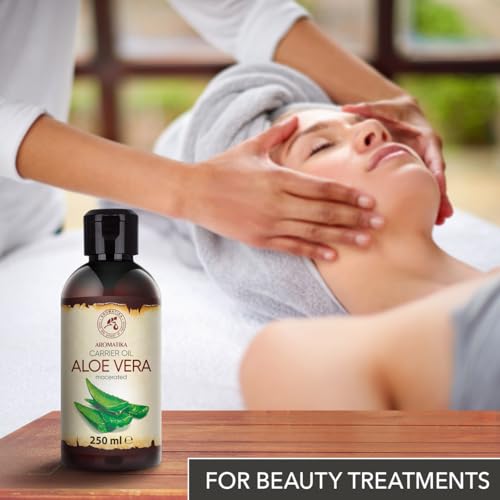 Aloe Vera Öl 250 ml - Aloe Barbadensis Leaf Extract - Basisöl - Rein & Natürlich - Trägeröl - Pflegeöl - Body Öl - für Hautpflege - Haare - Gesicht - Körperpflege