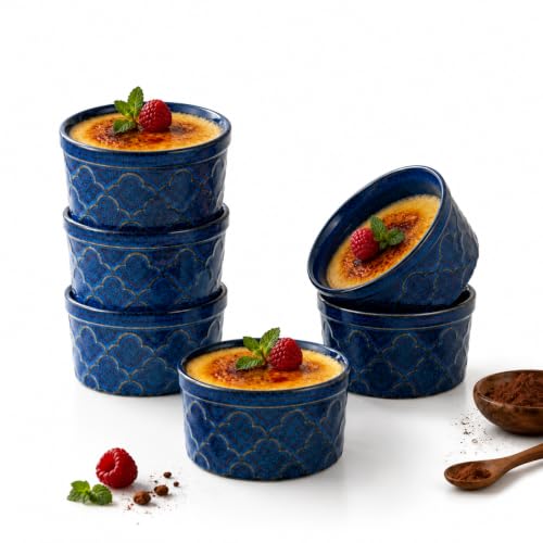 Image of Ceramic Ramekins, 227ml Ramekins Oven Safe, Ramekin Dishes, Set of 6