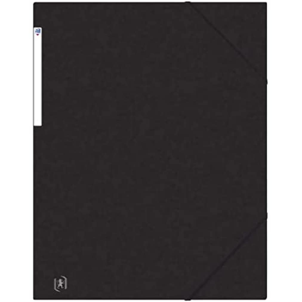 OXFORD Lot de 10 Chemises 3 Rabats Top File + A3 avec Elastique Couverture Carte Noir