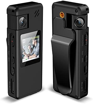 Hoestr 64GB Body Camera with Audio, 1080P Police Body Cam with 180° Rotatable Lens and Upgrade Rotate Clip, Body Worn Camera for Delivery Riding Indoor