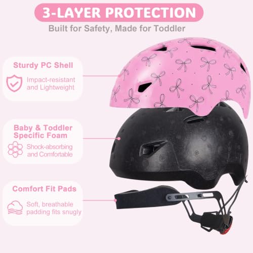 Image of Toddler Helmet, Adjustable Kids Bike Helmet for Ages 1-3-8