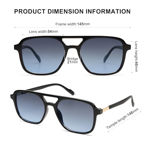 Image of SOJOS Retro Aviator Sunglasses for Women Men,Trendy Rectangle Womens Mens Shades Sun Glasses SJ2202