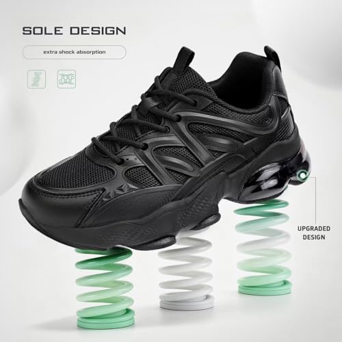 Image of Womens Walking Running Shoes Air Cushion Tennis Sneakers Fashion Breathable Basketball Sport Gym Fitness Cross Trainers