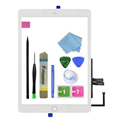 Zentop for White iPad 6 2018 6th Generation A1893 A1954 Touch Screen Digitizer Assembly Replacement with Home Button,Camera Bracket,Pre-Installed Adhesive,Tool Repair Kit Cover