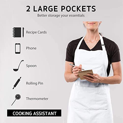 Tablier de cuisine adulte avec poche sangle ajustable polyester anti-tache - 3