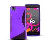 MELOENVIAS Funda para BQ AQUARIS M5 Gel TPU Diseño S-Line Color Morado