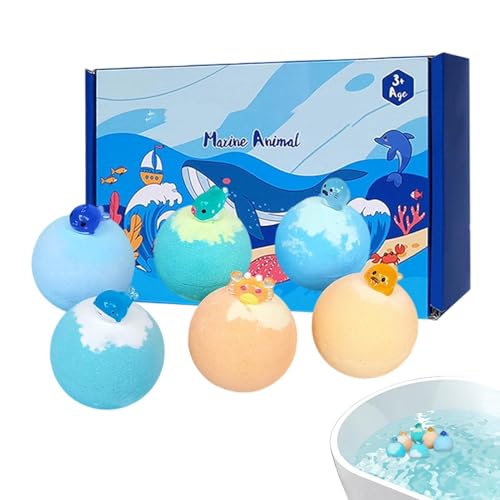 Boules de bain phosphorescentes - 6 bombes de bain artisanales bio avec jouets cachés