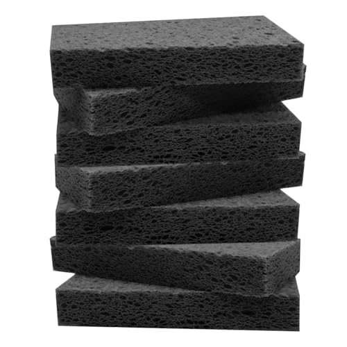 Large Cellulose Sponges Kitchen Sponge for Dish Thick Heavy Duty Scrub Pads Non-Scratch Scrubber for Household/Cookware/Bathroom/Office/Boat 5.5 x 3 x 1 (7 Pack) Black