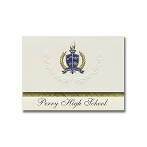 Signature Announcements Perry High School (Perry, OK) Abschluss-Ankündigungen, 15,9 x 29 cm, cremefarben, 25 Stück (PAC_ELITEPres_HS25_156438_206044)