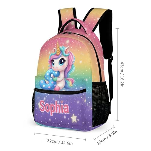 School Backpack Set for Girls Boys Kids Unicorn Colorful Star Elementary Primary Middle Bookbag with Lunch Box Pencil Case Back to School Gifts(Letter S)2