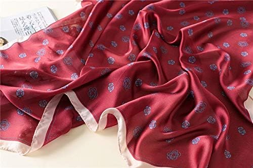 Image of Premium Silk Stole for Women | Lightweight Printed Silk Scarf & Hijab | Elegant Party (72 x 36 Inch) (Burgundy)