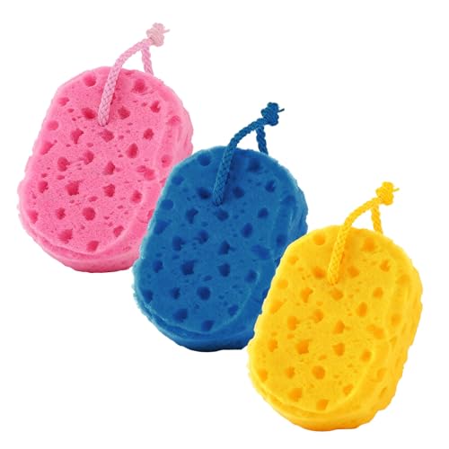 EXCEART 3 Esponjas de Baño para Limpieza Profunda de Panal Exfoliantes y Espuma Abundante Esponjas de Ducha para Hombres y Mujeres en Cuidado Diario