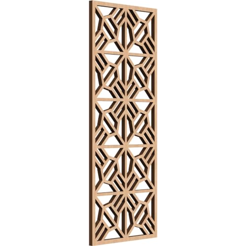 Image of 9 3 /8 inchW x 24 3 /8 inchH x 3 /8 inchT Auburn Decorative Fretwork Wood Wall Panels, Hickory