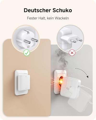 LENCENT Flaches USB C Ladegerät Slim Wandladegerät Netzteil 4-Port Charger dünner Ladestecker Mehrfach Stecker Kompatibel mit iPhone 17/16/15 Series, iPad, Handy, Tablet