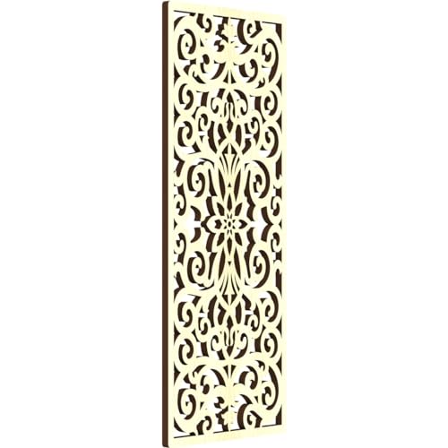 Image of Buel Decorative Pierced Fretwork Wood Wall Panels, 9 3 /8 inchW x 24 3 /8 inchH x 3 /8 inchT, Alder