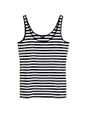 GANT-Stickerei am Saum GANT Damen Tank Top gestreift 1X1 Rib Streifen in Dunkelblau/Blau (433) Größe L