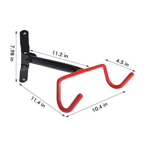 Auwey 2pcs Bike Wall Mount Hanger Bike Indoor Storage Rack, Foldable Bicycle Hook for Garage Bicycle Wall Holder