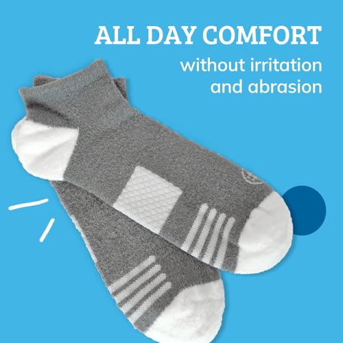 Doctor's Choice Men's & Women's Sleeping Socks, No Show Cozy Compression, Gray, Large2