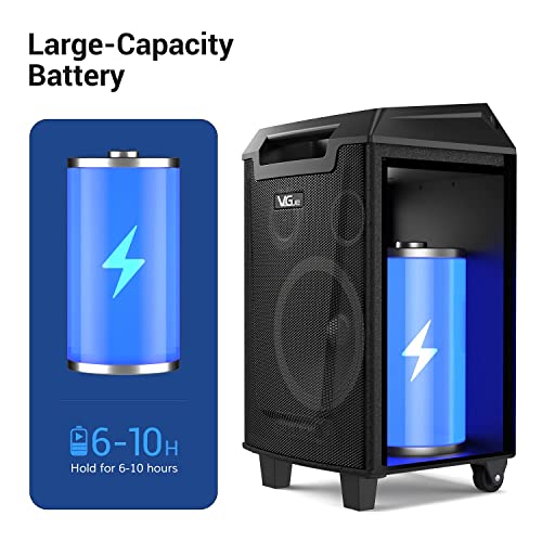 Vegue Karaoke Machine, Bluetooth Speaker Pa System For Adults & Kids With 2 Wireless Microphones, 8'' Subwoofer, Wireless Singing Machine For Christmas Party, Wedding, Gathering(Vs-0866) #TOP4