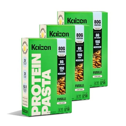 Kaizen Low Carb Pasta Fusilli - Gluten-Free, High Protein, Keto Friendly, Plant Based, Made with High Fiber Lupin Flour - 8 ounces (Pack of 3)