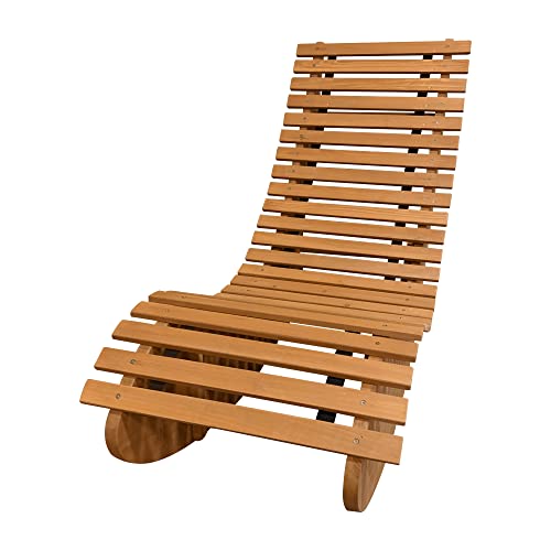 Fortune Candy Wooden Lounge Chair For Patio, Porch, Pool And Backyard, Solid Fir Wood, Heavy Duty 340 Lbs, For Both Outdoor And Indoor, Weatherproof, Brown #TOP21