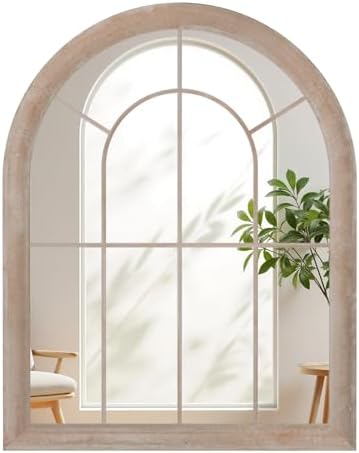 COSTWAY Metal Window Mirror, Farmhouse Decorative Wall Mirror, 88...