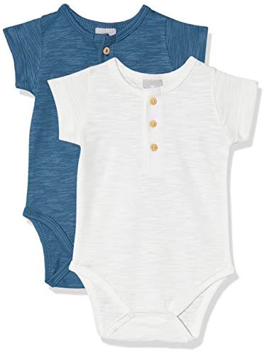 Kit 2 Body Manga Curta, Hering, Azul Marinho/Branco, 9 Meses, Menino